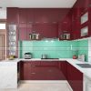 Tủ bếp acrylic có đảo bếp căn biệt thự nhà anh Long, Bắc Ninh